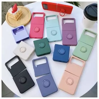 Удобный складной чехол с матовой кожей для Samsung Galaxy Z Flip 4, чехол Flip3 с держателем, противоударная жесткая задняя крышка для Samsung Zflip4 For Z Flip 3