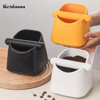 Удобный скошенный легко очищаемый контейнер для кофейной гущи Barista Espresso Knock Box Кухонные принадлежности чёрный