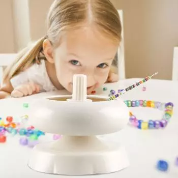 Удобный Спиннер для бисера, инструмент для быстрого плетения бисера, браслеты, вращающаяся чаша из бисера, изготовление ювелирных изделий белый