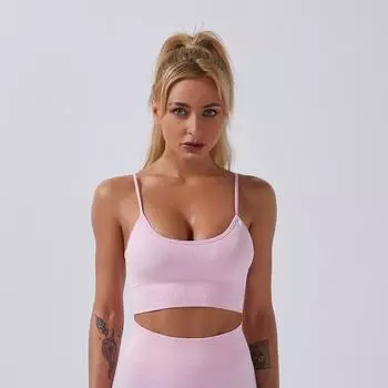 Удобный спортивный бюстгальтер с открытой спиной для фитнеса, йоги, бесшовный женский бюстгальтер