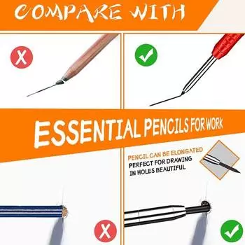 Удобный твердый карандаш для плотника, регулируемые нескользящие инструменты для маркировки, маркер для деревообработки с длинным носом, деревообработка 3