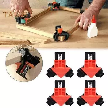 Удобный угловой зажим для деревообработки, красный пластиковый зажим, без сборки, прочный, безопасный, с зажимом, набор столярных инструментов 1pc