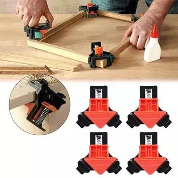 Удобный угловой зажим для деревообработки, красный, пластиковый, зажимной, без сборки, прочный, безопасный 1pc