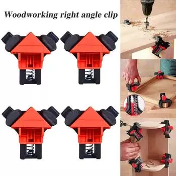 Удобный угловой зажим для деревообработки, красный пластиковый зажим, без сборки, прочный, безопасный, с зажимом, набор столярных инструментов 1pc