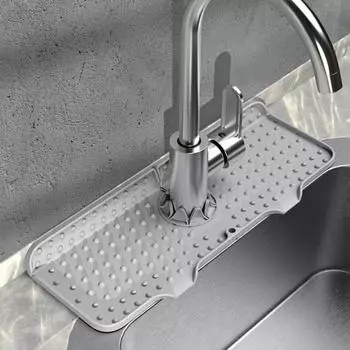 Удобный, устойчивый к растрескиванию, многофункциональный, 3 цвета, простая установка, брызговик для раковины для коврика для гостиничного крана светло-серый