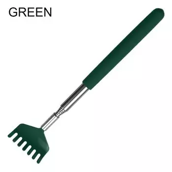 Удобный в использовании выдвижной чесалочный аппарат для спины, массажный инструмент для чесания спины зелёный
