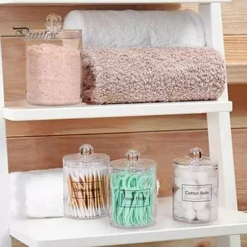 Удобный видимый дизайн акриловая косметическая ватная коробка портативный контейнер для зубочисток органайзер коробка бытовые принадлежности чистый