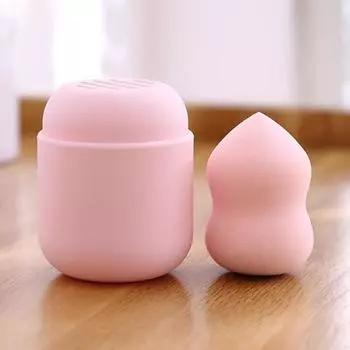 Удобный захват Губчатый контейнер Пыленепроницаемый Прочный инструмент для хранения яиц красоты серый