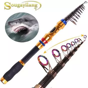 Удочка1,8-3,6 м, телескопическая спиннинговая удочка, портативная удочка из углеродного волокна для морской воды 1.8 m