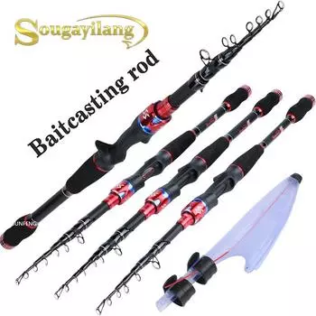Удочка для литья на приманку 1,8 м 2,1 м 2,4 м дорожная удочка из углеродного волокна для ловли окуня 1.8 m