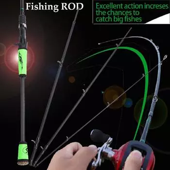 Удочка для окуня, 4 секции, переносная удочка для пресноводной рыбалки, рыболовная катушка для приманки 2.1 зелёный