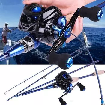 Удочка для удочки для удочки, комбинированная катушка из углеродного волокна, удочка 2,1 м/2,4 м с 11 + 1, спортивная морская рыбалка на открытом воздухе 2.1M&Right handle