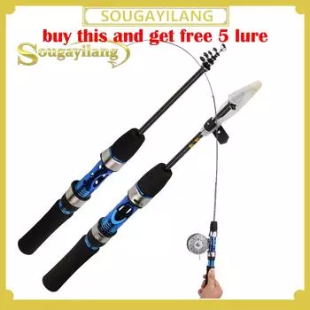 Удочка для зимней удочки1,2 м, телескопическая спиннинговая удочка из углеродного волокна, зимняя рыболовная удочка 1.2 m