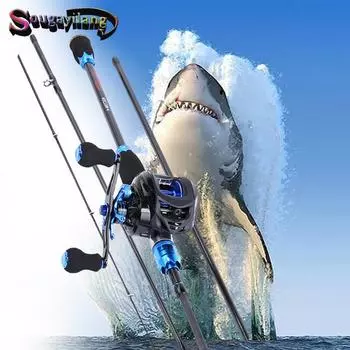 Удочка и катушка Комбинированная удочка для заброса и катушка для гладкого заброса 10+1BB Набор для ловли окуня и форели left