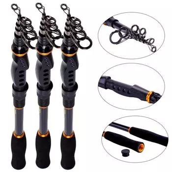 Удочка из 99% углерода, портативная удочка, спиннинговая рыба, ручные рыболовные снасти, морская лодка, удочка 1.8 m