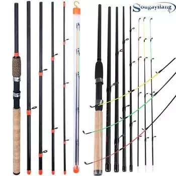 Удочка из углеродного волокна, 2 цвета, черный/оранжевый, для рыбалки, для спорта на открытом воздухе, для путешествий, удочка Rod3m