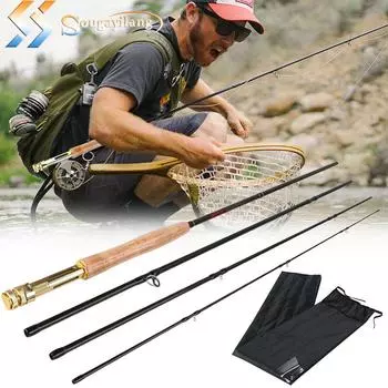 Удочка нахлыстом, удочки, сверхлегкая удочка нахлыстом, удочка из углеродного волокна, пробковая ручка, удочки нахлыстом