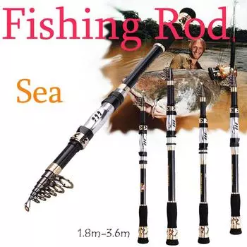 Удочка Sougayilang, портативная карманная телескопическая дорожная удочка из углеродного волокна для пресноводной рыбалки