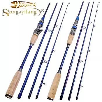 Удочка Sougayilang, спиннинговая и кастинговая удочка, удочка из углеродного волокна, приманка, удочка casting rod синий