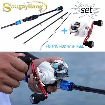 Удочки и рыболовные катушки Комбинированные карбоновые удочки и катушка 18+1 BB для ловли окуня на открытом воздухе