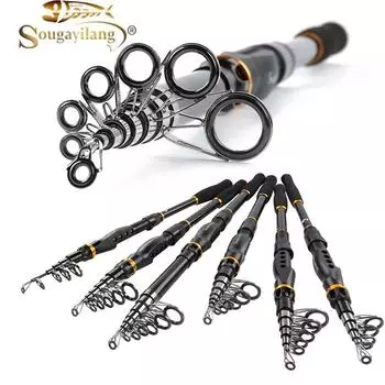 Удочки Sougayilang 1,8-3,6 м, телескопическая удочка из углеродного волокна для морской удочки на открытом воздухе 1.8m