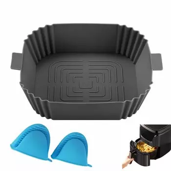Udoric Air Fryer Силиконовая квадратная фритюрница Air Fryer может заменить бумажную воздушную силиконовую воздушную легко поставляется с держателем для горшка, 20 см, многоразовая, бумажная, подкладка, фритюрница,