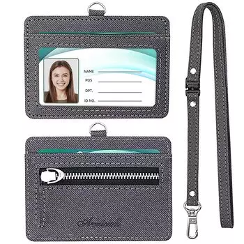 Удостоверение личности проездной на работу именная карточка удостоверение личности сотрудника кошелек на 3 монеты шейный ремешок подарок на шею для мужчин и для поездок на работу или в школу держатель, чехол, держатель, чехол, чёрный