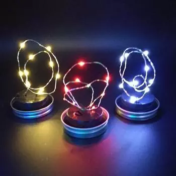 Удовольствие, праздник, 10 светодиодов на солнечной энергии, вставка в крышку, сказочный гирляндный светильник, декоративная лампа для вечеринки, для банки Mason Jar