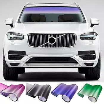 УФ-анти-солнечная пленка для лобового стекла автомобиля, цветная градиентная наклейка, солнцезащитный козырек, водостойкая пленка, автомобильные аксессуары