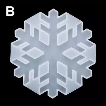 УФ-эпоксидная смола для рождественских украшений, хрустальных подвесок, смоляные формы, подставки под стаканы, силиконовые формы, рождественские формы, снежинки B