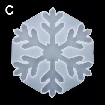 УФ-эпоксидная смола для рождественских украшений, хрустальных подвесок, смоляные формы, подставки под стаканы, силиконовые формы, рождественские формы, снежинки C