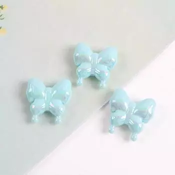 УФ Большие Бусины-Бабочки с Прямым Отверстием Акриловые Покрытые Цветные Бусины-Бабочки Ручной Работы DIY Цепочка для Мобильного Телефона Ожерелье Аксессуары для Подвешивания в Автомобиль 4 pieces