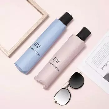 УФ черный клей солнцезащитный зонтик женский складной зонт оптовая продажа с фабрики дождь печатная реклама