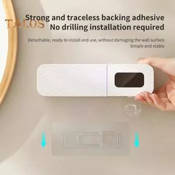 УФ-дезинфицирующее средство для зубных щеток, 3 слота, USB-зарядка, настенный дозатор зубной пасты для ванной комнаты, без сверления, держатель для электрической зубной щетки, ящик для хранения белый