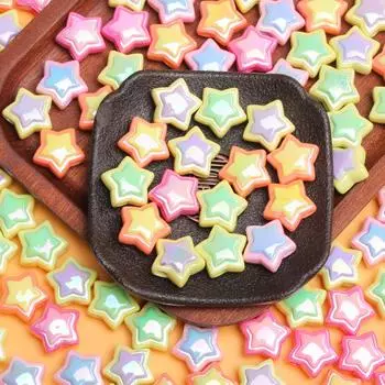 УФ двойной цвет креатив 18 мм 200 шт. DIY ювелирные аксессуары стерео звезда изготовление свободных бус акриловые ожерелья ручной работы материалы браслеты