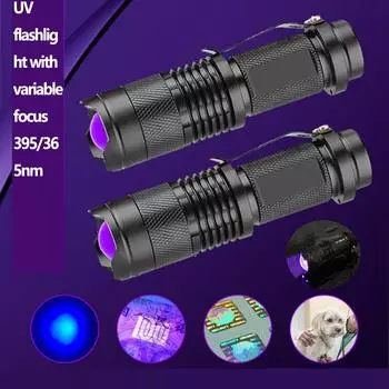 УФ-фиолетовый фонарик 365 нм/395 нм, детектор наличных из алюминиевого сплава, обнаружение флуоресценции, УФ-фонарик, лампа-скорпион, фиолетовая лампа zeng A306