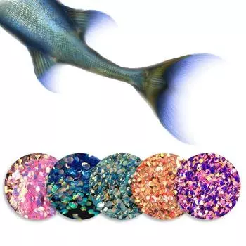 УФ-гель акриловый дизайн ногтей блестящие весы советы блестки маникюр DIY инструмент для украшения золотистый