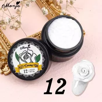 УФ-гель для ногтей Monja, 6 г, 4D глина, скульптура, резьба, маникюр, профессиональные аксессуары, липкий клей, белый пластилин, моделирование цветов, живопись