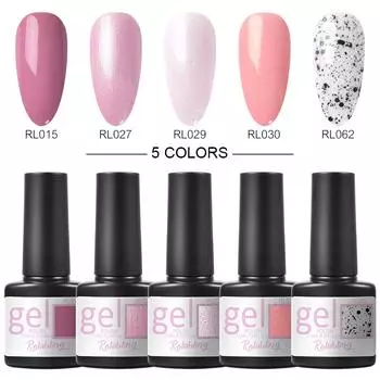 УФ-гель-лак для ногтей, 5 шт./компл., гель-лак для дизайна ногтей, полуперманентный маникюр, гель-лак телесного цвета, комплект ногтей
