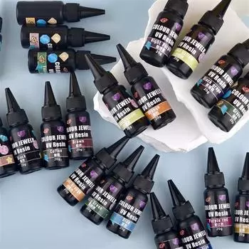 УФ-клей из смолы 20 г эпоксидный клей твердый ультрафиолетовый отверждаемый УФ-клей своими руками цветная смола для изготовления ювелирных изделий быстросохнущий прозрачный клей