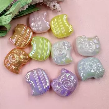 УФ красочный браслет, ожерелье, изготовление ювелирных изделий своими руками, аксессуары, материалы ручной работы, форма камеры, акриловые свободные бусины, модные 20,8*24 мм, 10 шт. фиолетовый