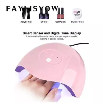 УФ-лампа для ногтей, сушилка для ногтей, портативная УФ-светодиодная лампа, USB-кабель, лампы для домашнего использования, 36 Вт, инструмент для маникюра для дизайна ногтей розовый
