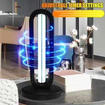 УФ-лампа для стерилизации, дезинфекционная лампа, УФ-лампа для комнаты с 3-скоростной настройкой времени, ультрафиолетовая лампа для борьбы с пылевым клещом, кухня, офис EU белый