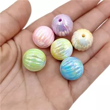 УФ-ослепление, аксессуары ручной работы, облачный туман, 16 мм, материалы для самостоятельного изготовления, Радужные бусины в виде тыквы, 10 шт., браслет, ожерелье, бусины зелёный