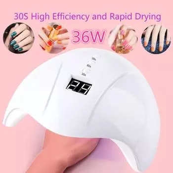 УФ-сушилка, польский гель, 36 Вт, умная лампа для ногтей, маникюрный аппарат для фототерапии розовый