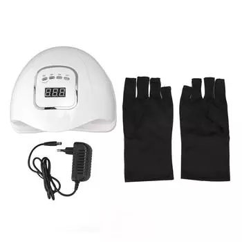 УФ-светодиодная лампа для ногтей с автоматическим датчиком, 45 шт. световых чипов, 4 таймера, отверждение лака для ногтей, гель-светодиодная лампа