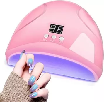 УФ/светодиодная лампа для ногтей, сушилка для гель-лака с 3 настройками таймера, большой ЖК-экран, лампа для отверждения акрилового геля, таймер для маникюра розовый