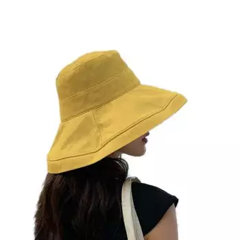 УФ-ведро Safari, большой широкий солнцезащитный козырек, соломенная солома, с ручным откидыванием, безопасная даже при сильном ветре [магазин перьев] женская шляпа, защита, шляпа, жёлтый