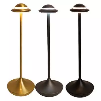 UFO Metal LED Table Lamp Rechargeable 3 Color Dimming Touch Metal Desk Lamp Bedside Office Study Reading Light чёрный