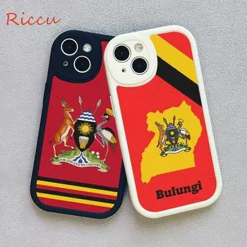 Uganda Flag Coat Of Arms Phone Case for Iphone 14 13 11 12 Pro MAX 13 12 MiNi 7 8 plus iphone14 XS XR Lambskin Protective Covers 13 pro max